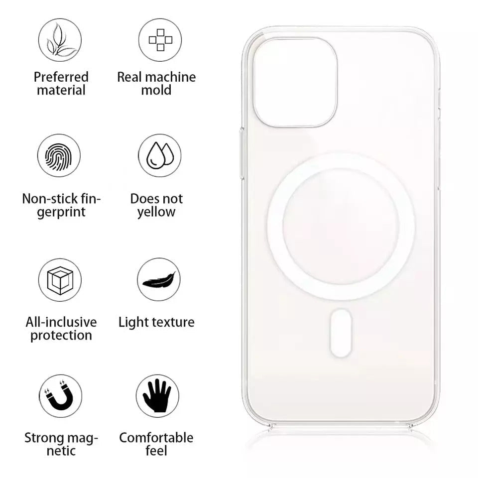 MagSafe Transparent Shockproof Clear Case for iPhoneCov r