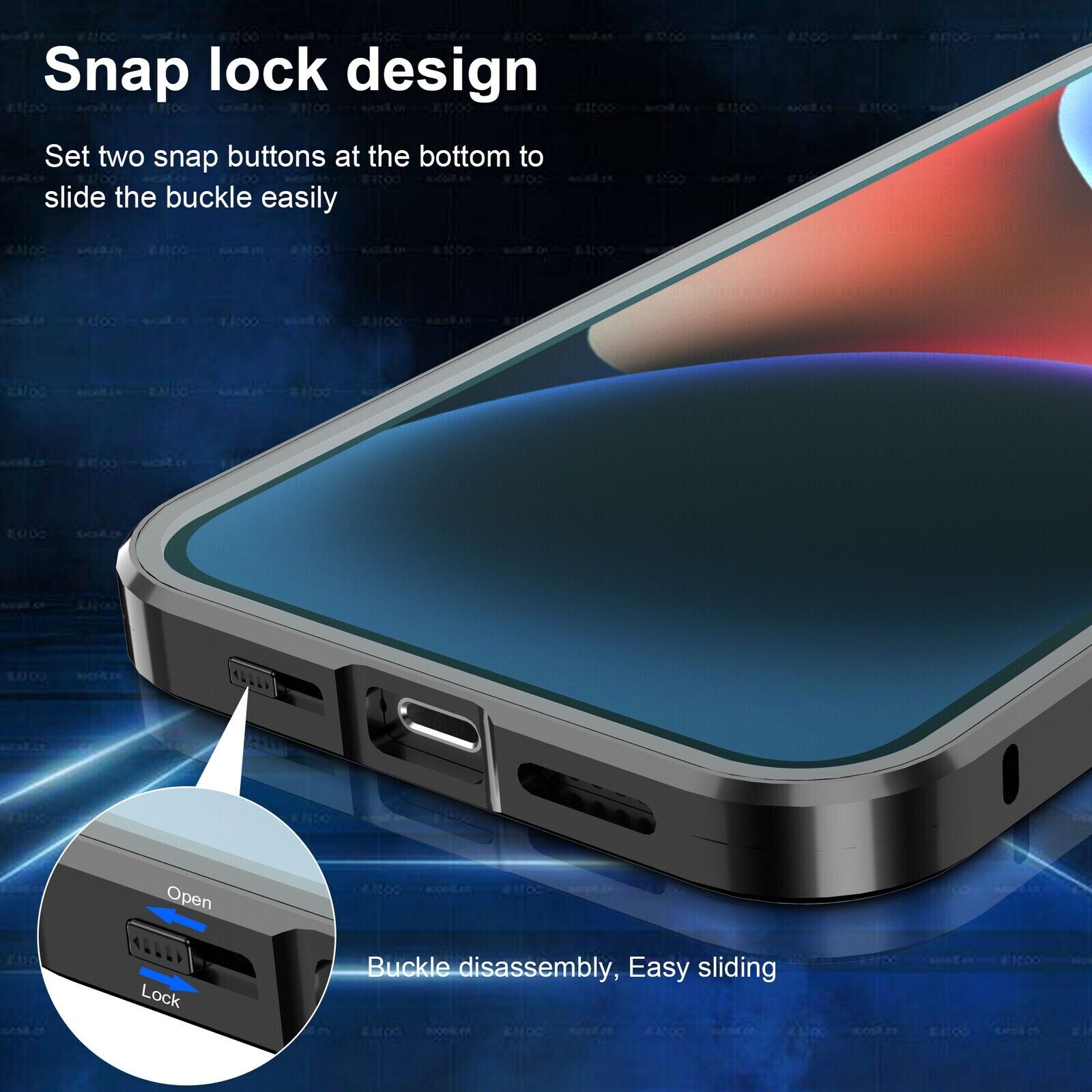iPhone 14  : [Front Screen Guard + Back Case] Magnetic Lock with MagSafe Stand