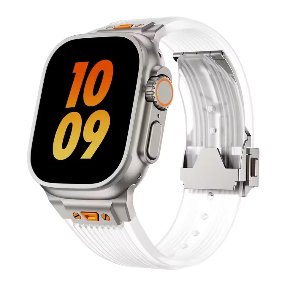 Transparent Silicone Sports Strap for Apple iWatch Ultra 1, 2, 49, 46, 45, 44, 42mm
