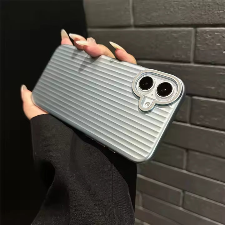 iPhone 16 Series : Corrugated Pattern Stripes Hard Case