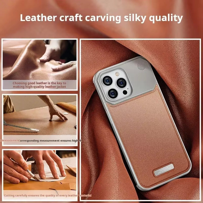 iPhone 16 Series: MagSafe Vegan Leather Case with Titanium Frame