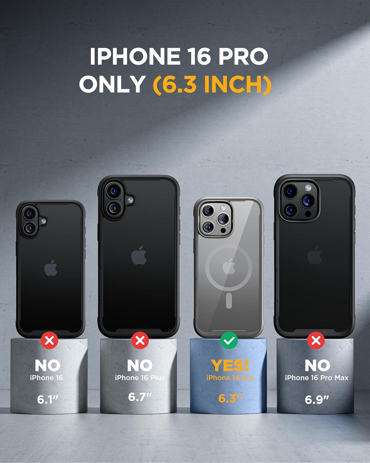 iPhone 16 Pro 360° Protection Case [TITANIUM] : Front Screen + Back Cover + Camera Protector